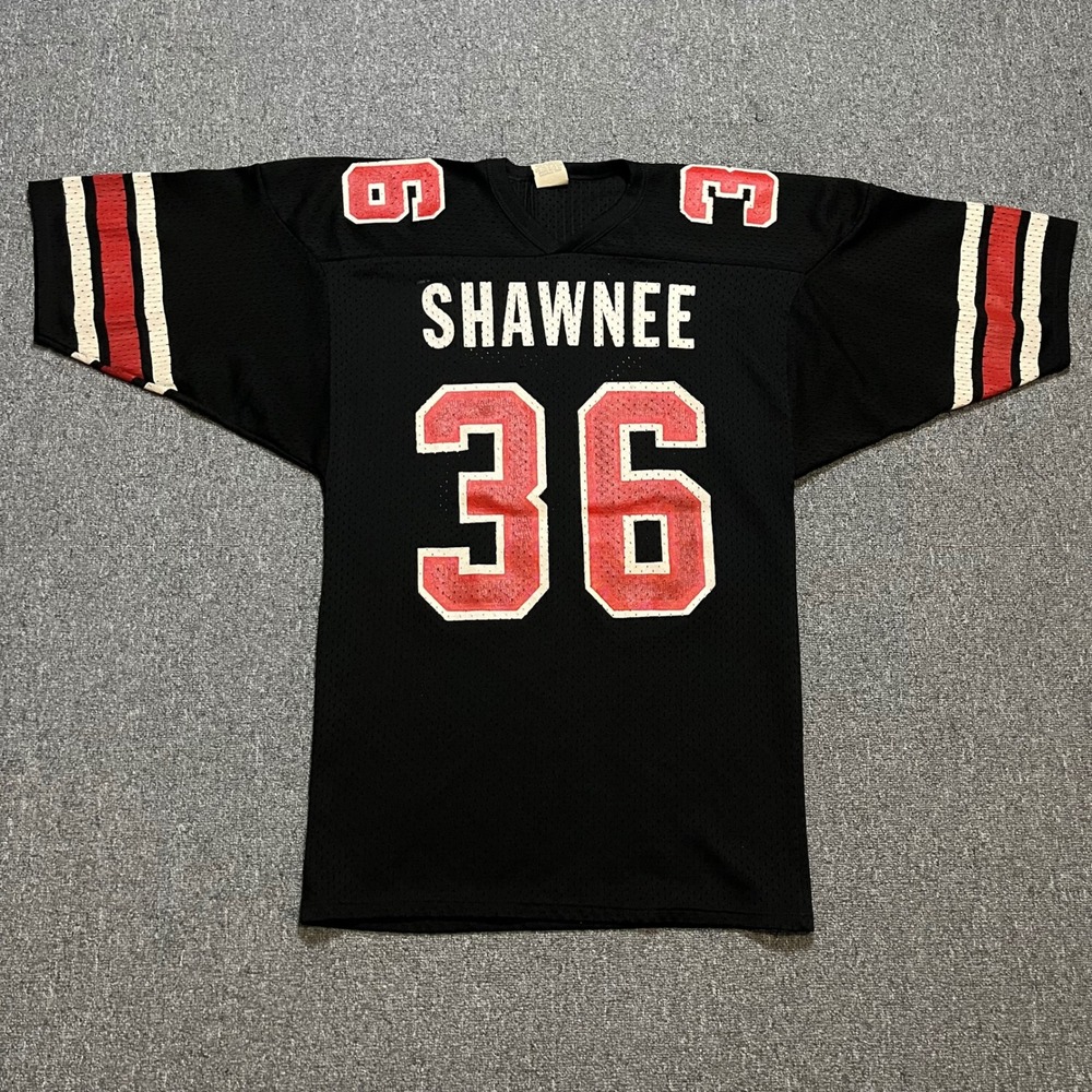Vintage Sports‎ Belle Shawnee Football Jersey 36 Black Mesh Red No Size